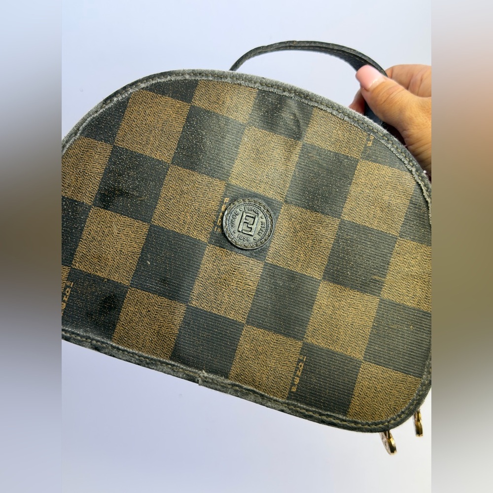Vintage Fendi Pequin Coated Canvas Vanity Case - Picture 2 of 12